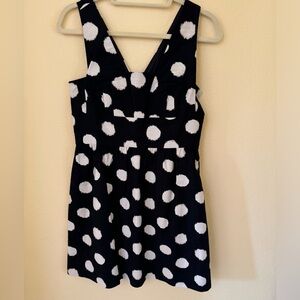 Ann Taylor LOFT Black and White/Beige Polka Dot Super Cute Dress Size 4 NWOT